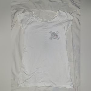 White skull womens shirt with tie back